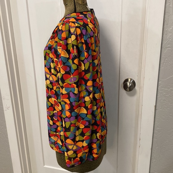 VINTAGE JAN SUE OF CALIFORNIA BUTTERFLY BLOUSE SIZE MEDIUM - Picture 6 of 14